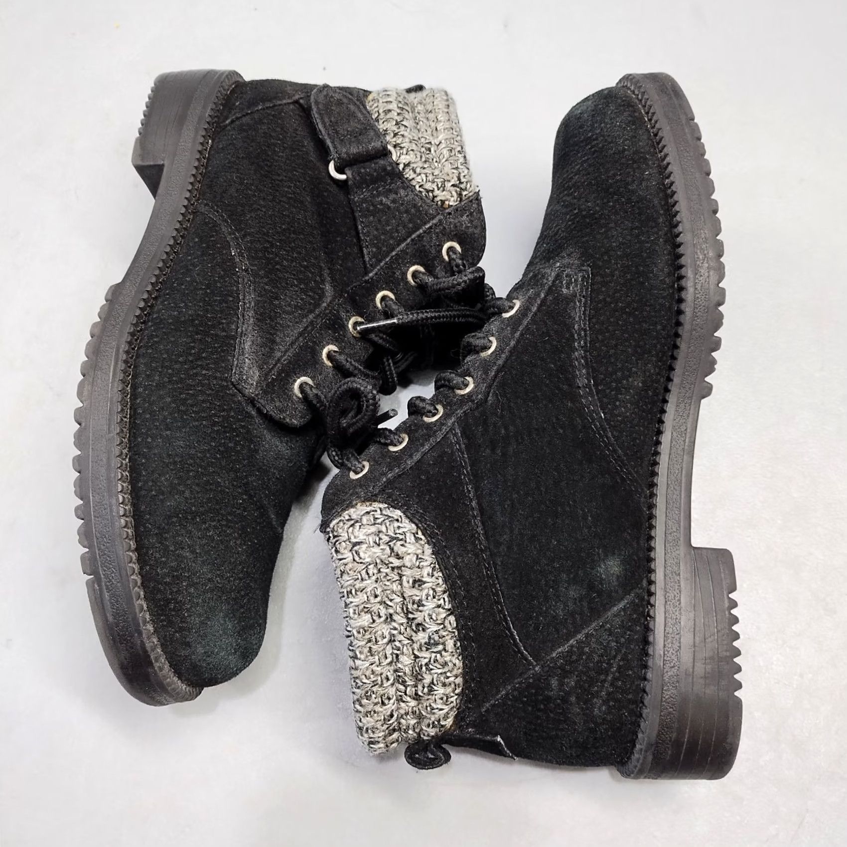 Vintage Predictions Ankle Boots Womens Size 7.5 Black Leather Round Toe Lace Up Boot Size US 8 / IT 38 - 4 Thumbnail