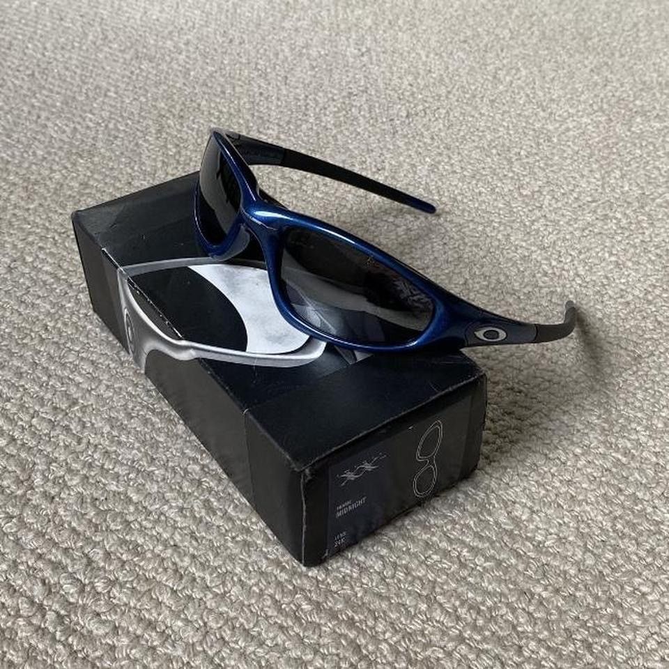 image of Oakley New Straight Jacket Code Blue / Black Iridium, Men's