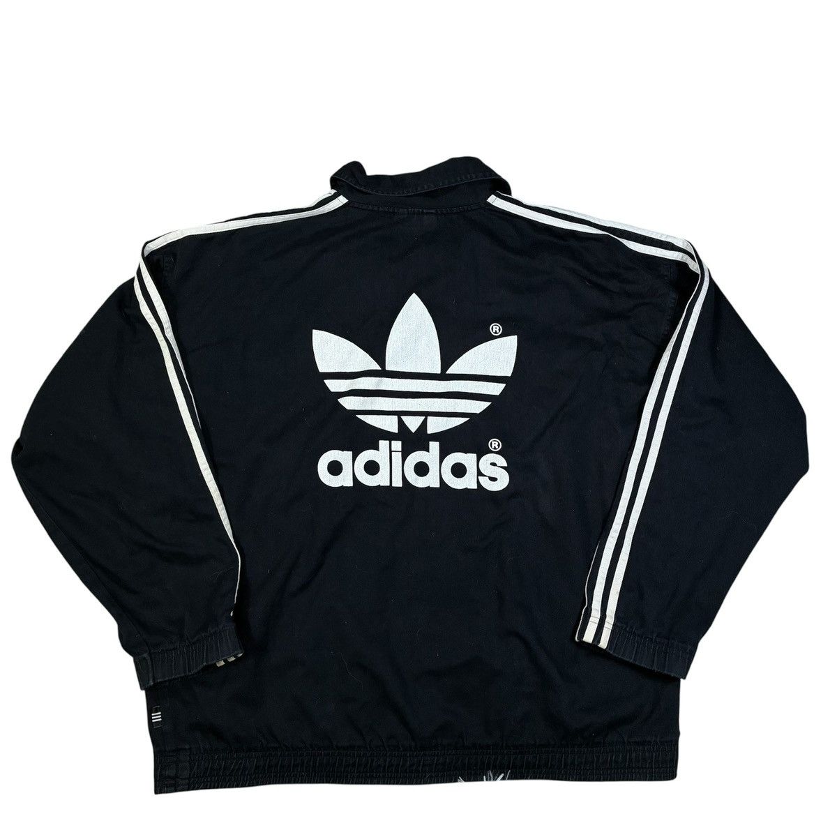 Adidas Vintage Adidas Track Jacket Black 90s 3 Stripe Windbreaker L Size US L / EU 52-54 / 3 - 2 Thumbnail