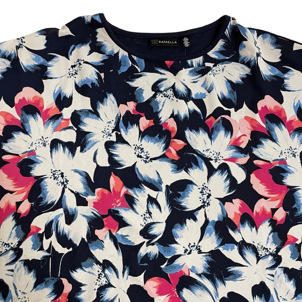 Other NWT New Rafaella Mix Media Floral 3/4 Sleeve Top Size XL Size XL / US 12-14 / IT 48-50 - 5 Thumbnail