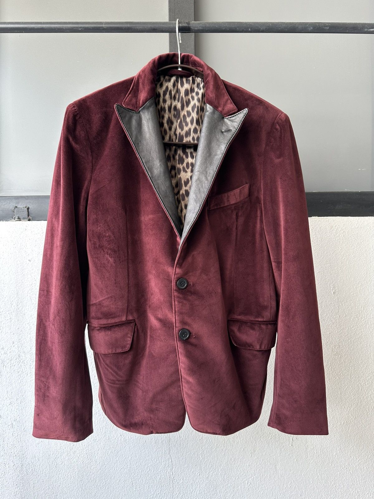 JACKROSE 00's Jackrose Luv Maison burgundy trim leather blazer Size US M / EU 48-50 / 2 - 11 Thumbnail