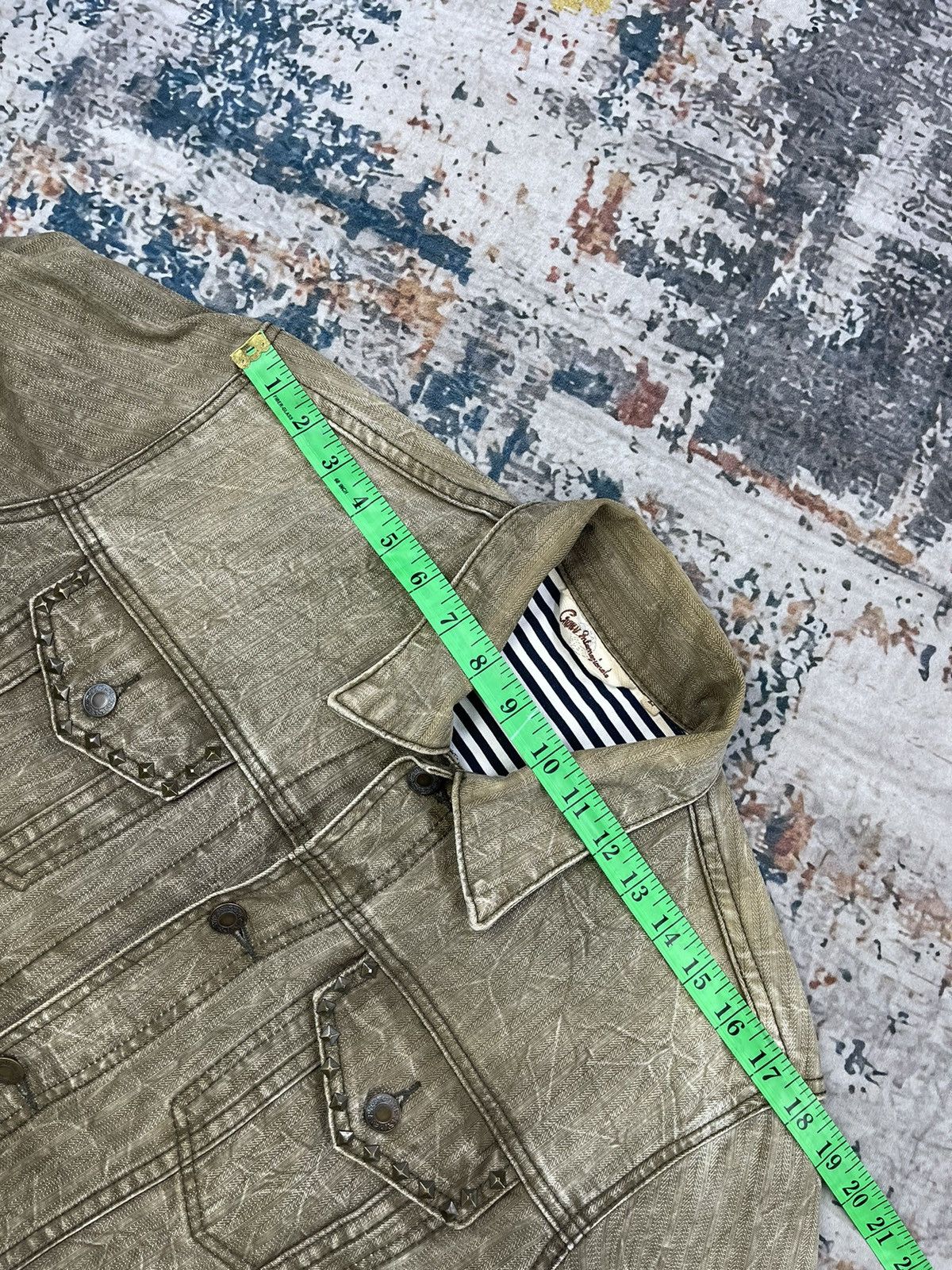 Beauty Beast Distressed Harringbone Angel Wings Spiked Denim Jackets Size US M / EU 48-50 / 2 - 10 Thumbnail
