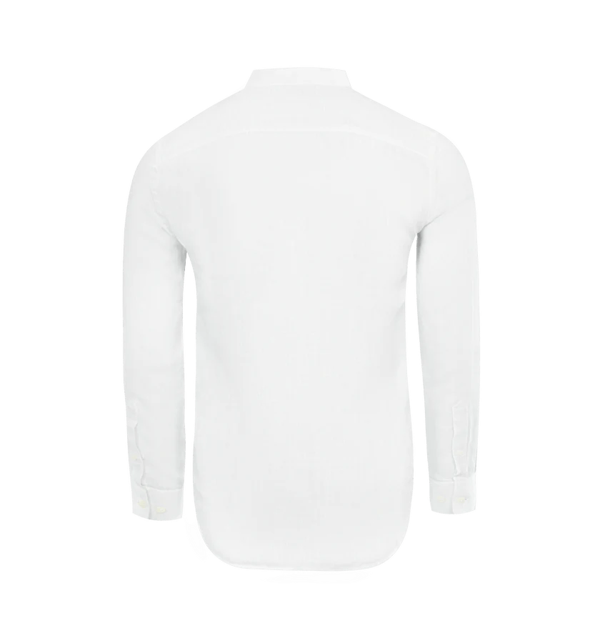 120% Lino o1h1sh11224 Slim Fit Shirt in White Size US M / EU 48-50 / 2 - 2 Thumbnail