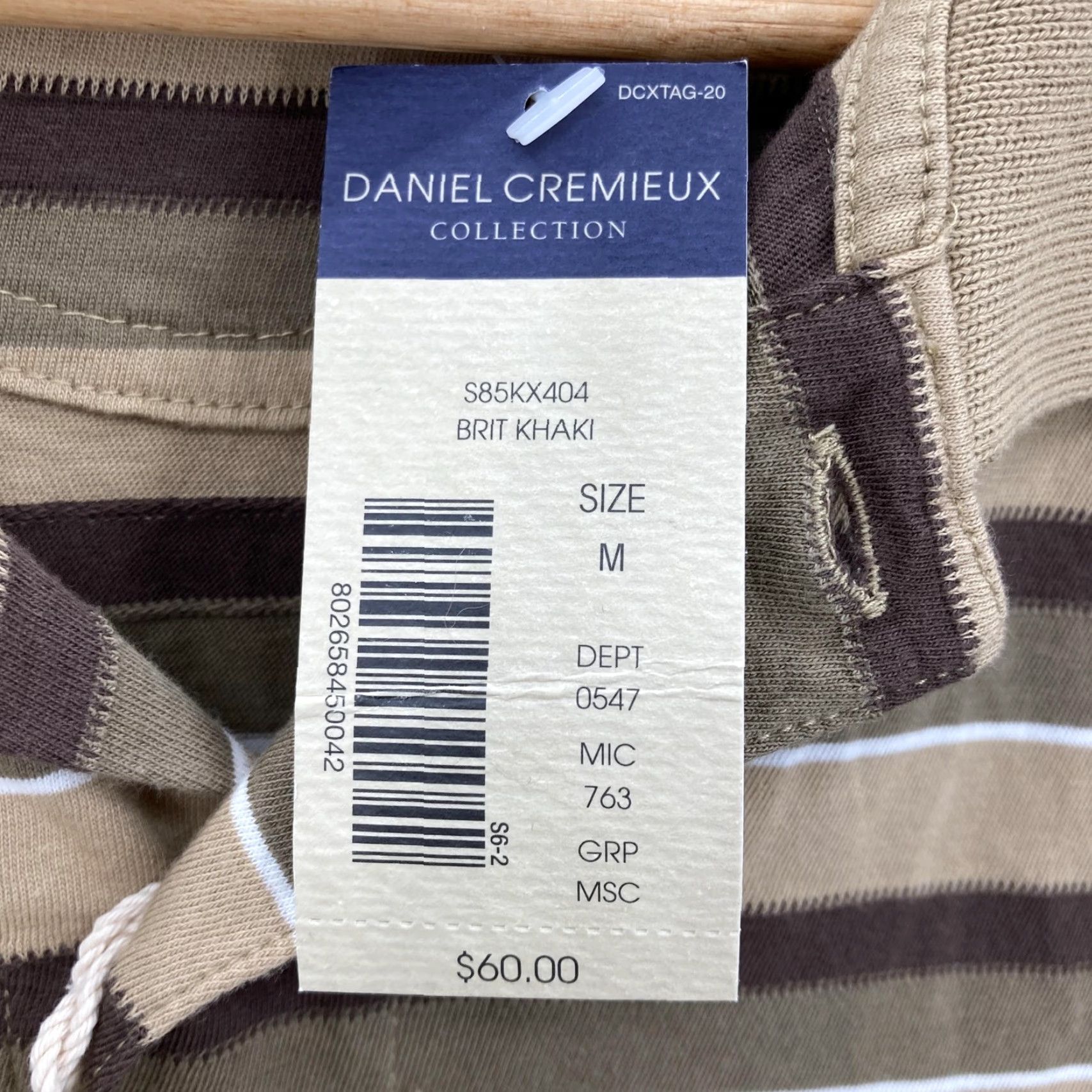 Cremieux Daniel Cremieux Polo Shirt Mens M Khaki Brown Stripe Tailored Fit Cotton Size US M / EU 48-50 / 2 - 5 Thumbnail