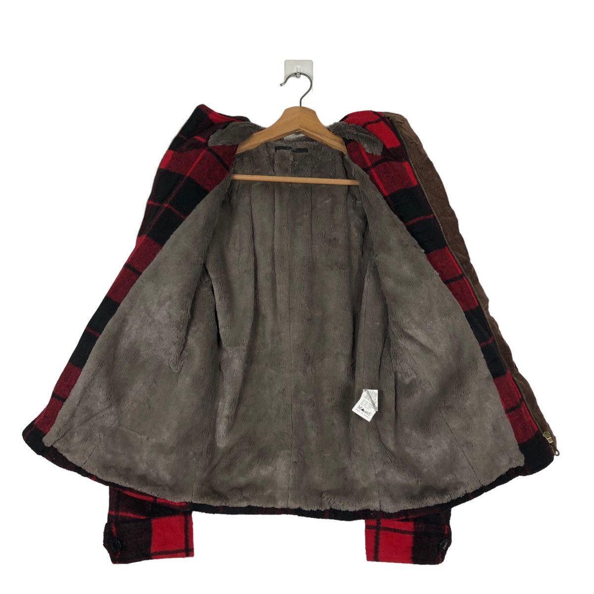 🔥Cropped Wool Biker Jacket Tartan Design Simpilicate Plus