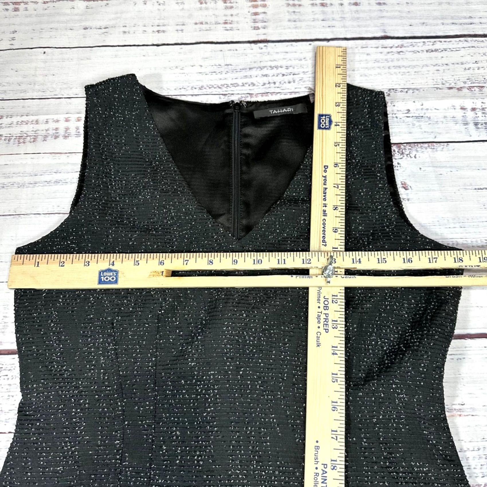 Vintage Tahari Womens Sleeveless Knit Tank Dress Size 10 Black Lined Back Zip Back Vent Sheath Dress Mens Womens? Size L / US 10 / IT 46 - 2 Thumbnail