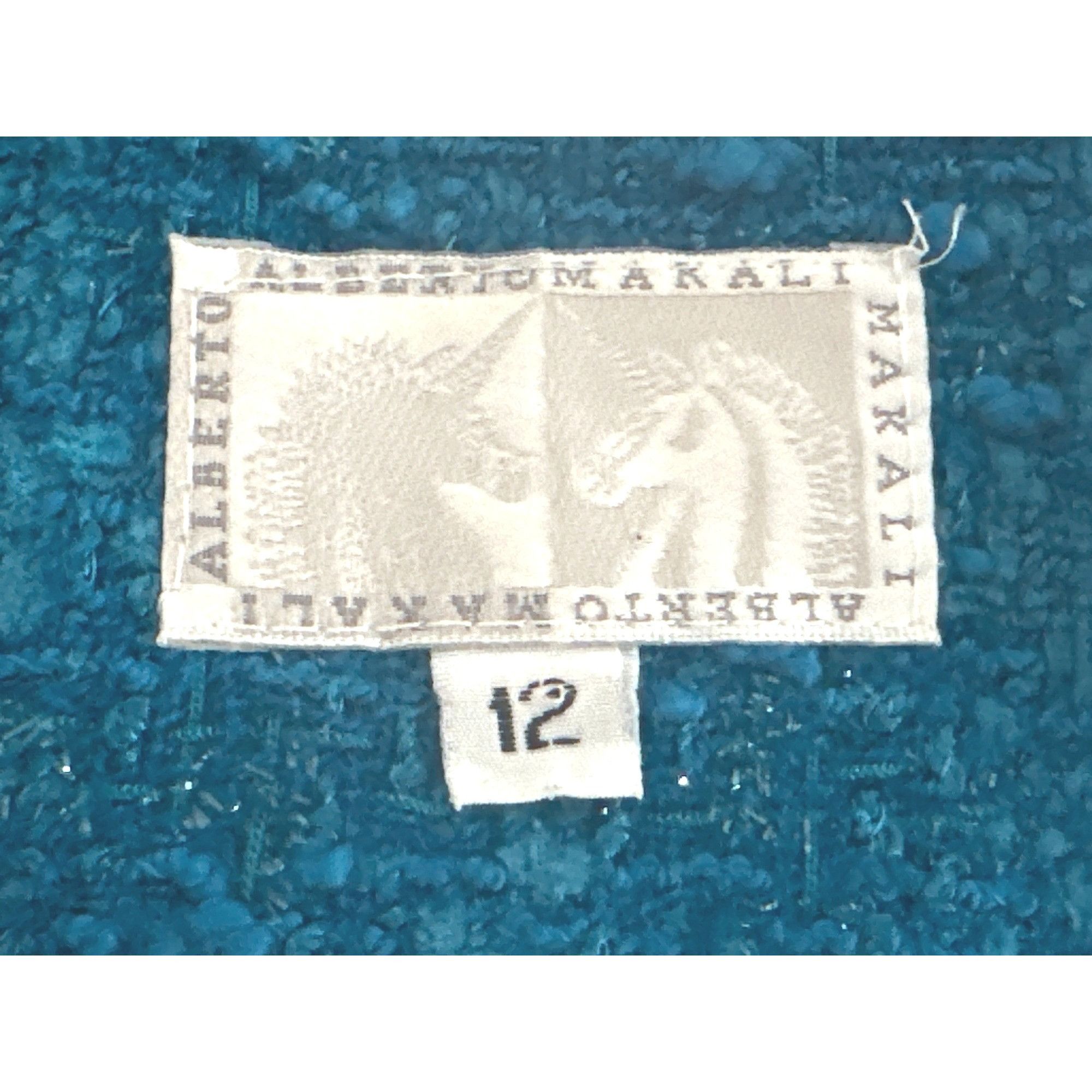 Other Alberto Makali Size 12 Teal Blue Boucle Studded Cropped Twee Size XL / US 12-14 / IT 48-50 - 6 Thumbnail