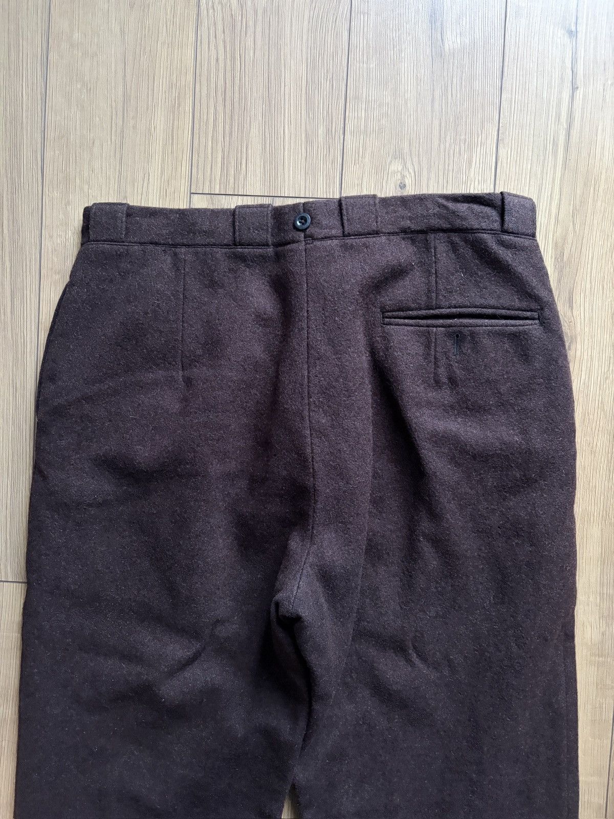 Vintage 40-50's Heavy Brown Wool Cotton Lined European Work Pants Size US 36 / EU 52 - 15 Thumbnail