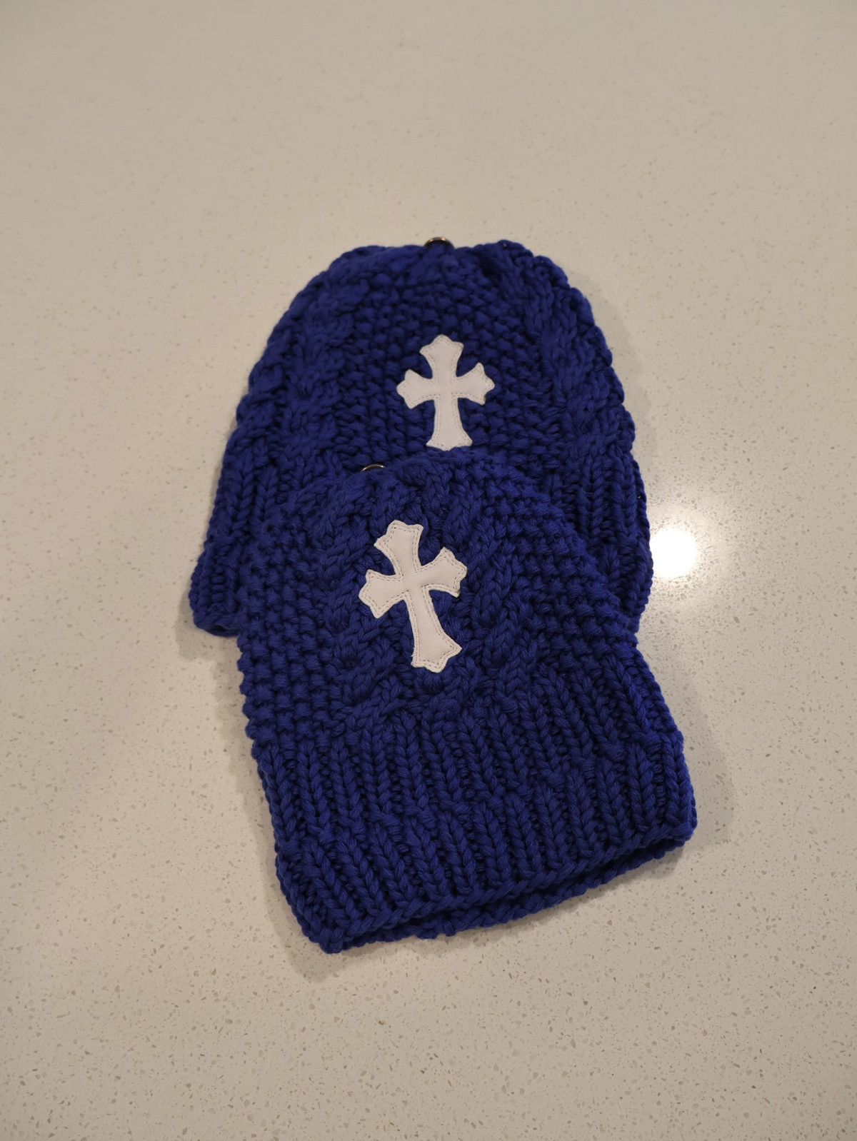 Chrome Hearts Chrome Hearts Knit Patch Blue Beanie Size ONE SIZE - 2 Thumbnail