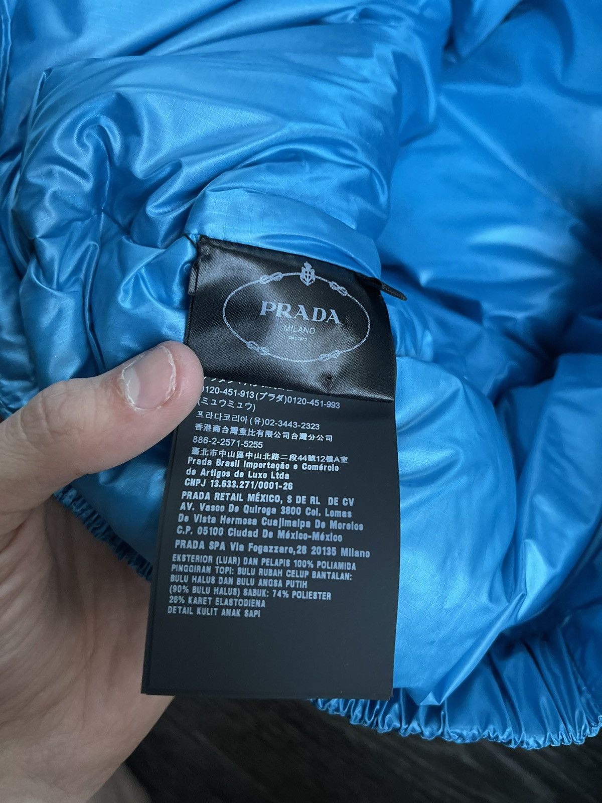 Prada NEW Prada Blue Anice Piumino Feathered Hooded Puffer Jacket Size US XS / EU 42 / 0 - 12 Thumbnail