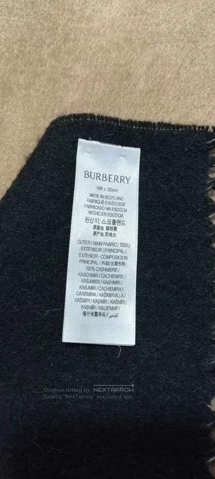 Burberry Black Two-Tone Fringed Scarf. Size ONE SIZE - 4 Thumbnail