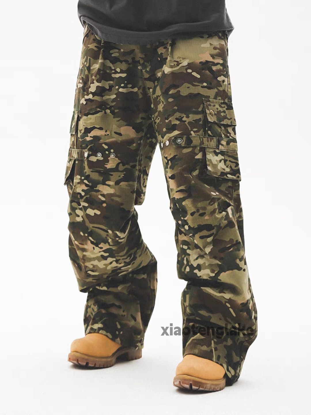 Vintage Unisex outdoor utility military loose camo cargo pants Size US 30 / EU 46 - 1 Thumbnail
