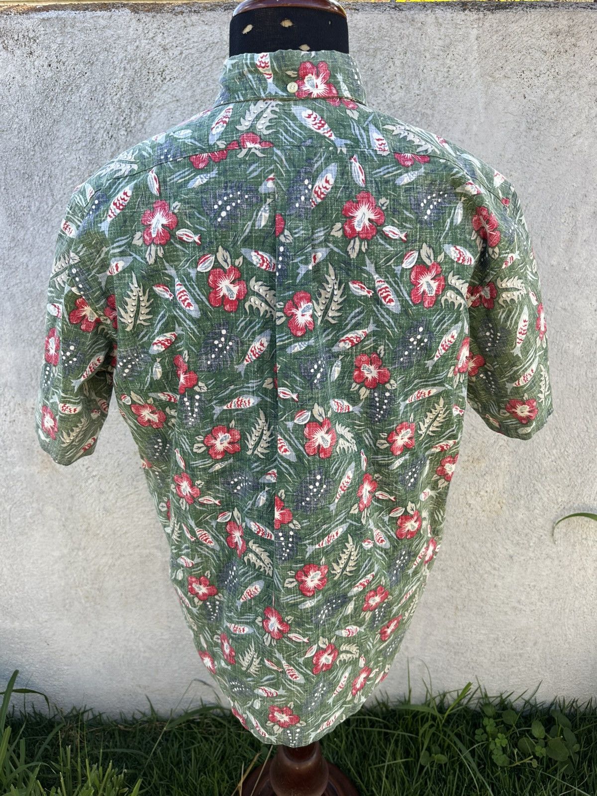 Reyn Spooner PreOwned Reyn Spooner Hawaiian Print GreenRed Men's L Size US L / EU 52-54 / 3 - 2 Thumbnail