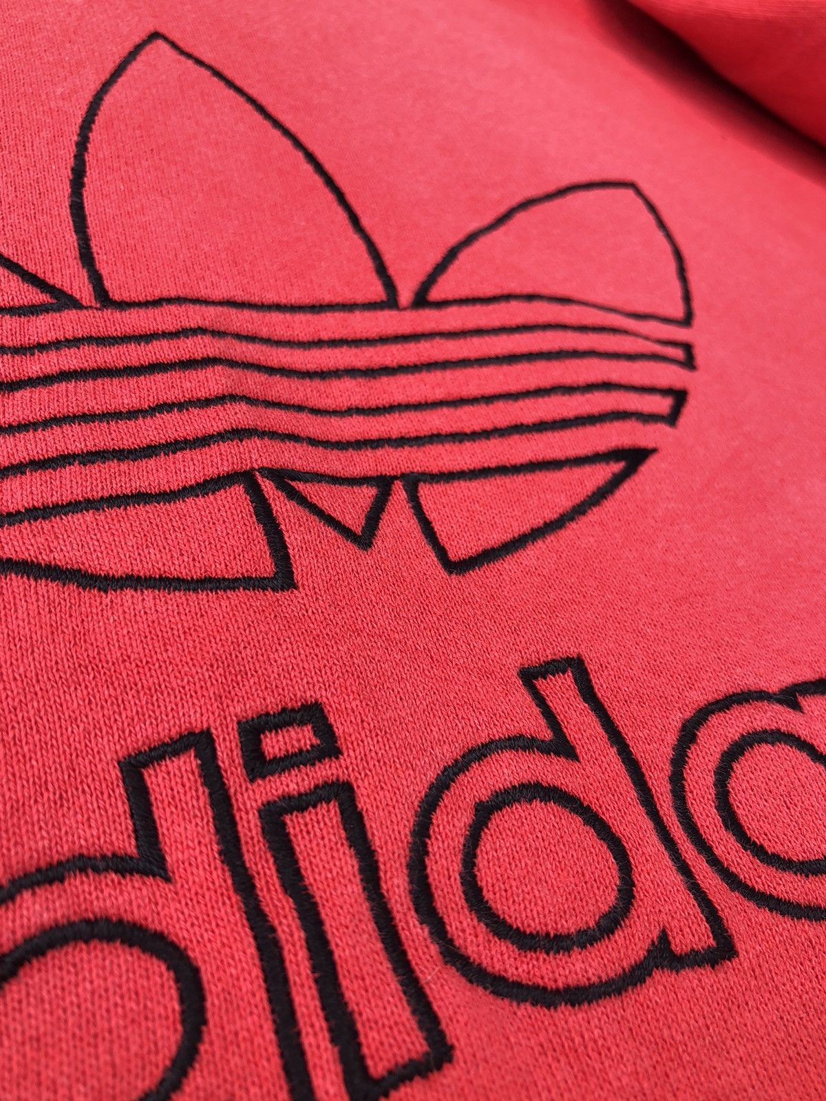 Vintage Vintage 80s Adidas Big Logo Distressed Hoodie Size US XL / EU 56 / 4 - 11 Thumbnail