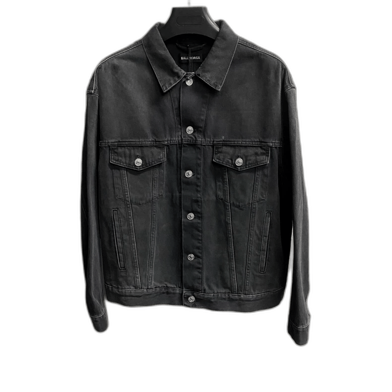 Balenciaga Balenciaga Black Green Embroidered Denim Jacket Size US L / EU 52-54 / 3 - 1 Thumbnail