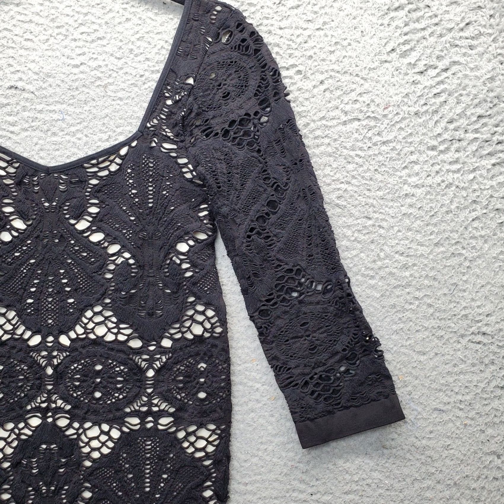 Free People Free People Shift Dress Womens M Black White Inside Lace Overlay Size M / US 6-8 / IT 42-44 - 4 Thumbnail