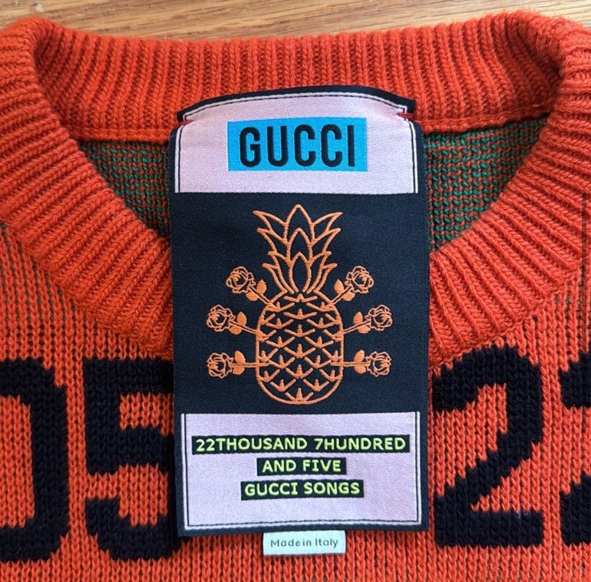 Gucci Gucci Jacquard Pineapple Orange Sweater (Rare) Size US XS / EU 42 / 0 - 4 Thumbnail