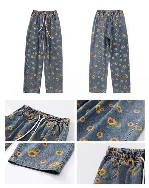 High Sport × Japanese Brand × Jean punk pants in flower style Size US 32 / EU 48 - 3 Thumbnail