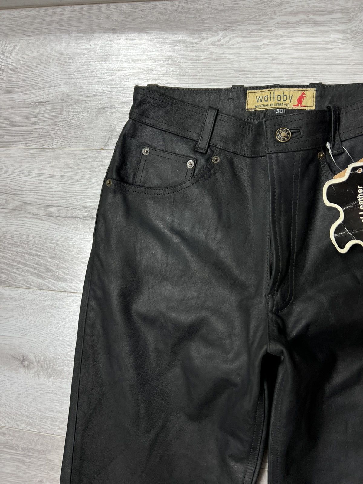 Genuine Leather NWT Vintage Wallaby Australian Lifestyle Leather Biker Pants Size US 30 / EU 46 - 3 Thumbnail