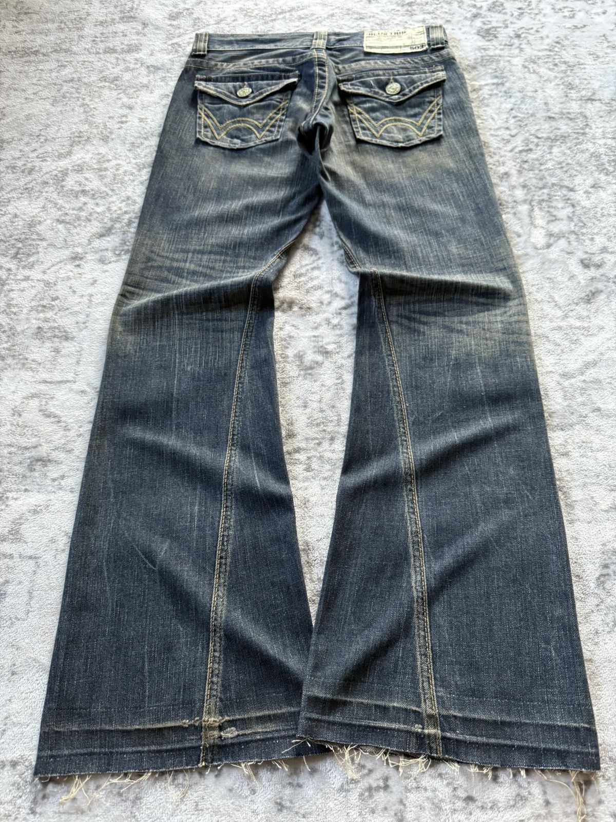 If Six Was Nine Edwin Japan 503 Studded Mud Wash Spiral Flared Jeans Size US 28 / EU 44 - 2 Thumbnail