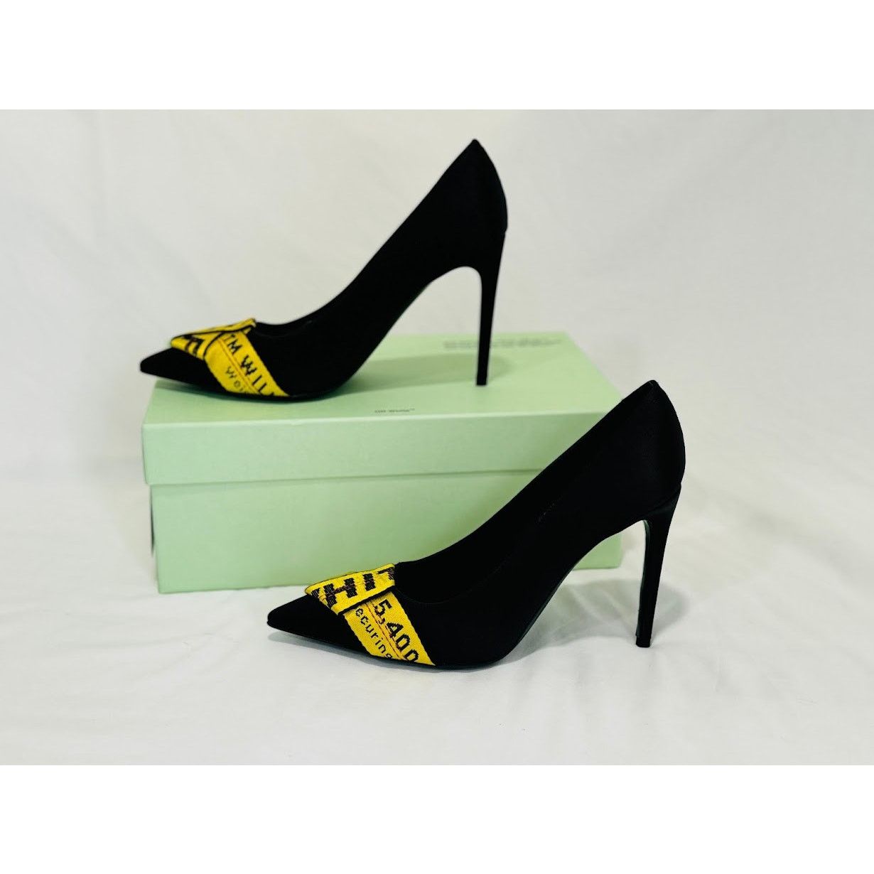 Off-White o1rshd1 Commercial Bow Pumps in Black / Yellow Size US 10.5 / IT 40.5 - 8 Thumbnail
