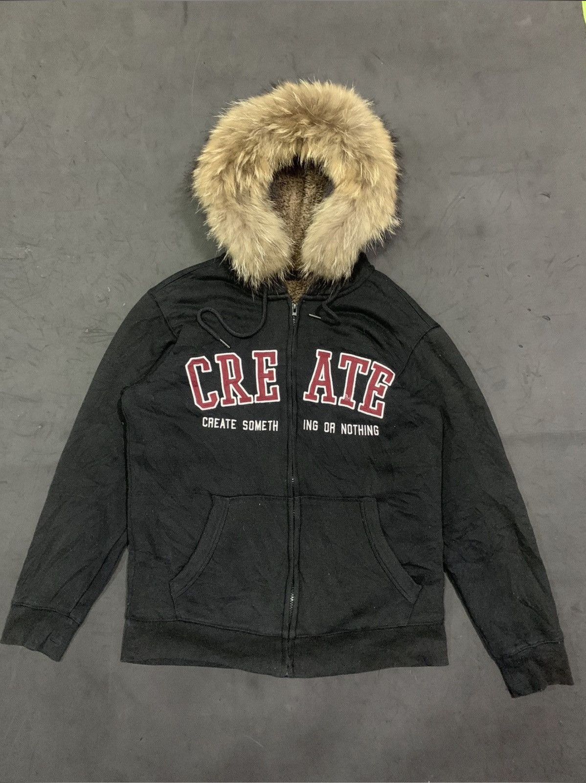 Japanese Brand Ugiz faux fur hoodie CREATE embordiery Size US L / EU 52-54 / 3 - 1 Thumbnail