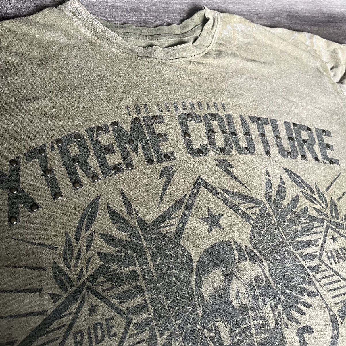 Affliction × Vintage Vintage Y2K Affliction Xtreme Couture Skull Graphic T Shirt Size US L / EU 52-54 / 3 - 4 Thumbnail