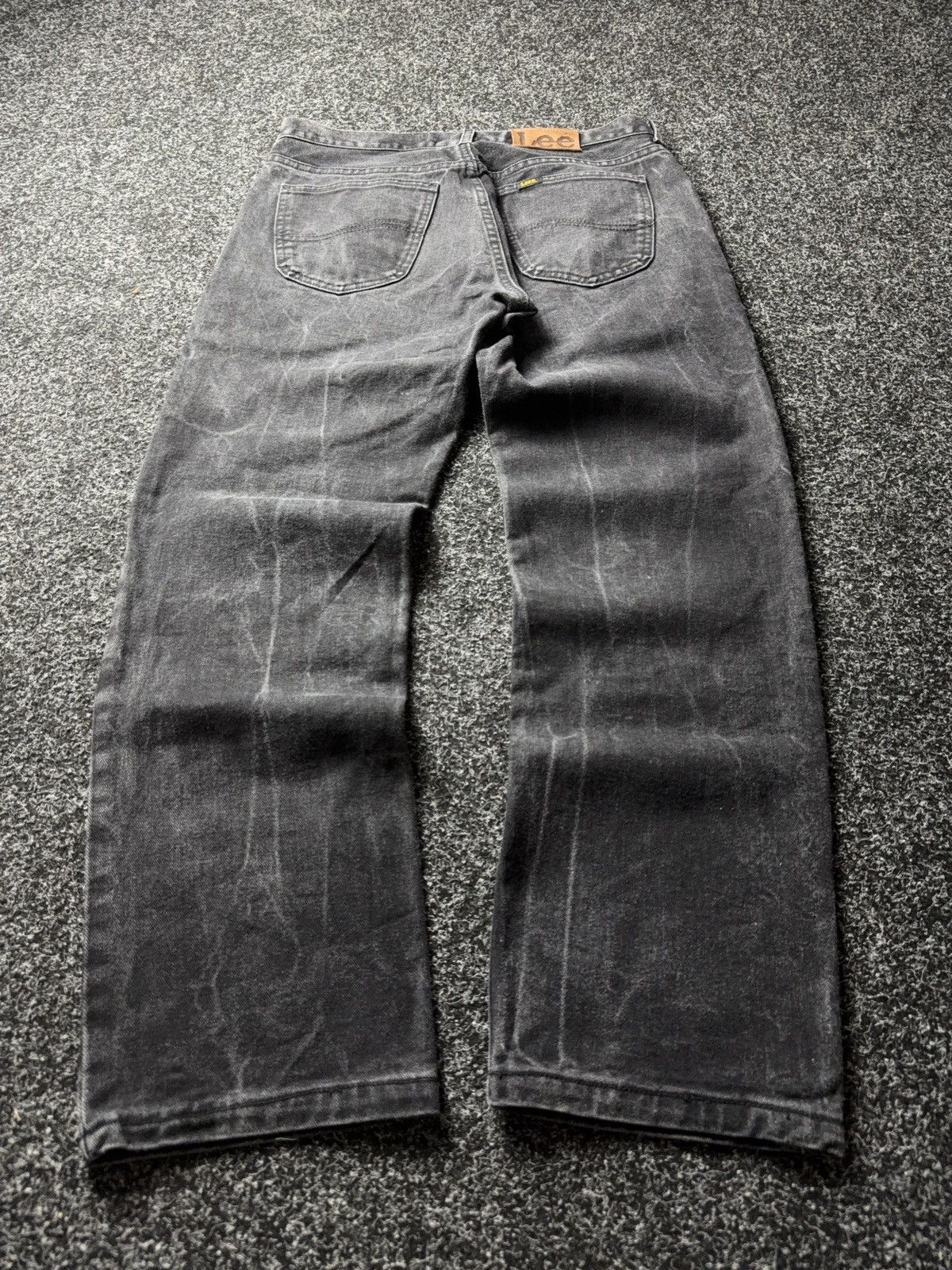 Lee Vintage 00s USA Lee Black Jeans Straight Fit Y2K Faded Size US 31 - 15 Thumbnail