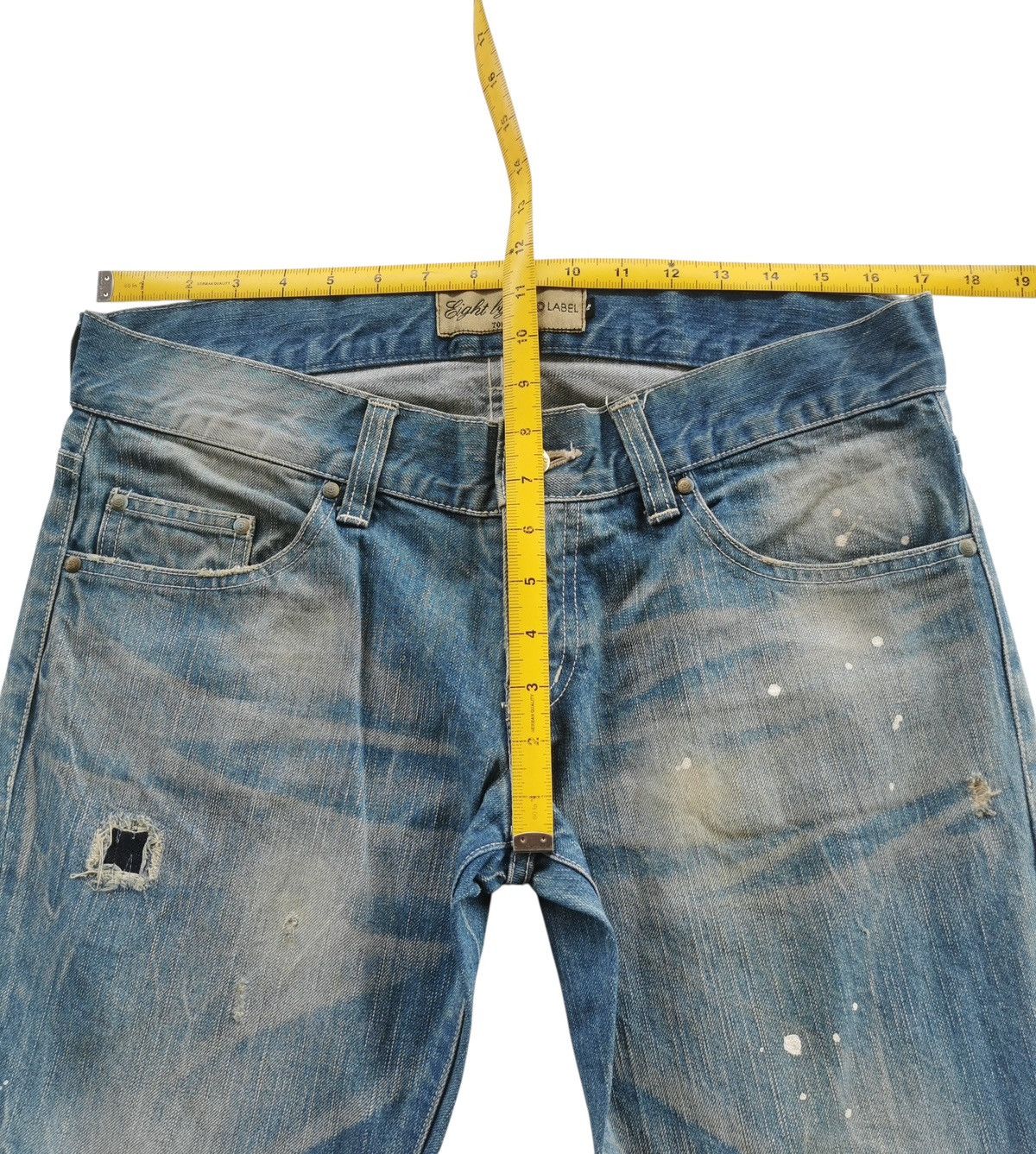 Japanese Brand Eight by COLD LABEL Denim Paint Splatter - Kapital Style Size US 34 / EU 50 - 11 Thumbnail