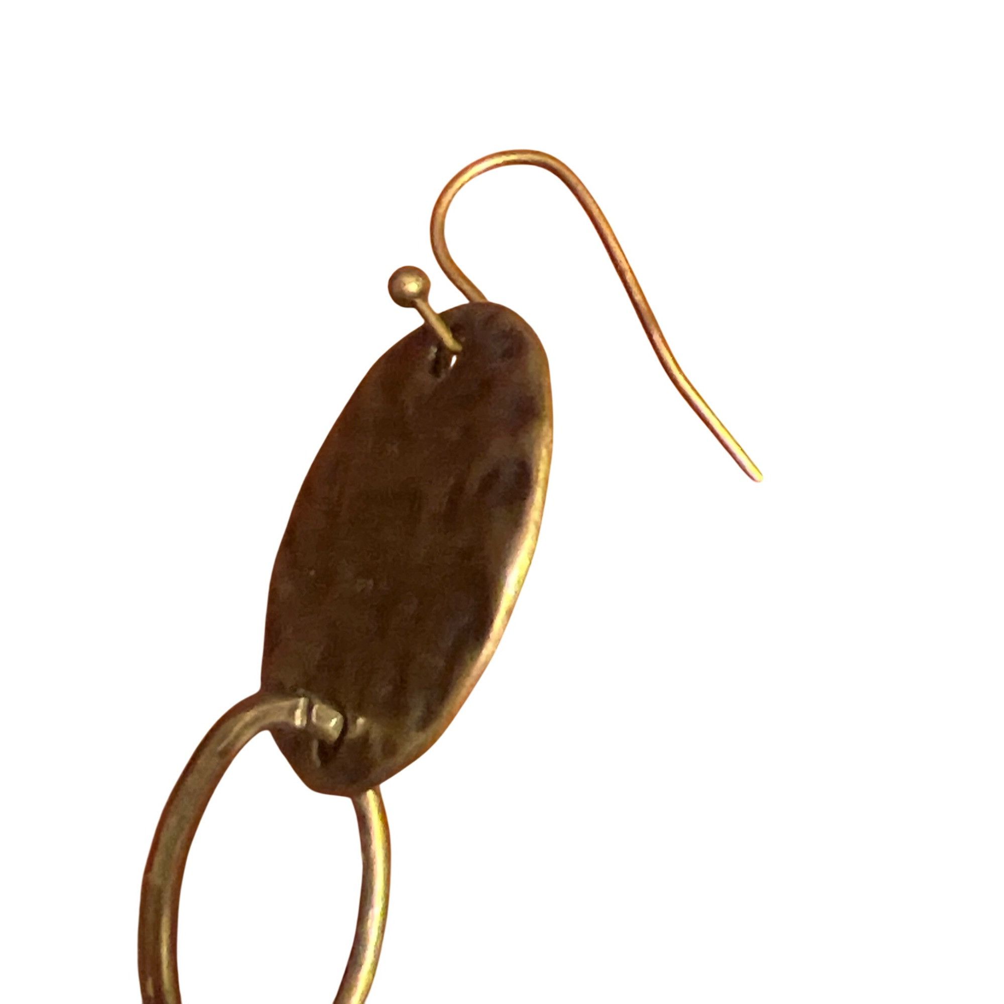Other Rustic Brass Cross Pendant SINGLE Earring Hammered Hook 3.75 Size ONE SIZE - 4 Thumbnail