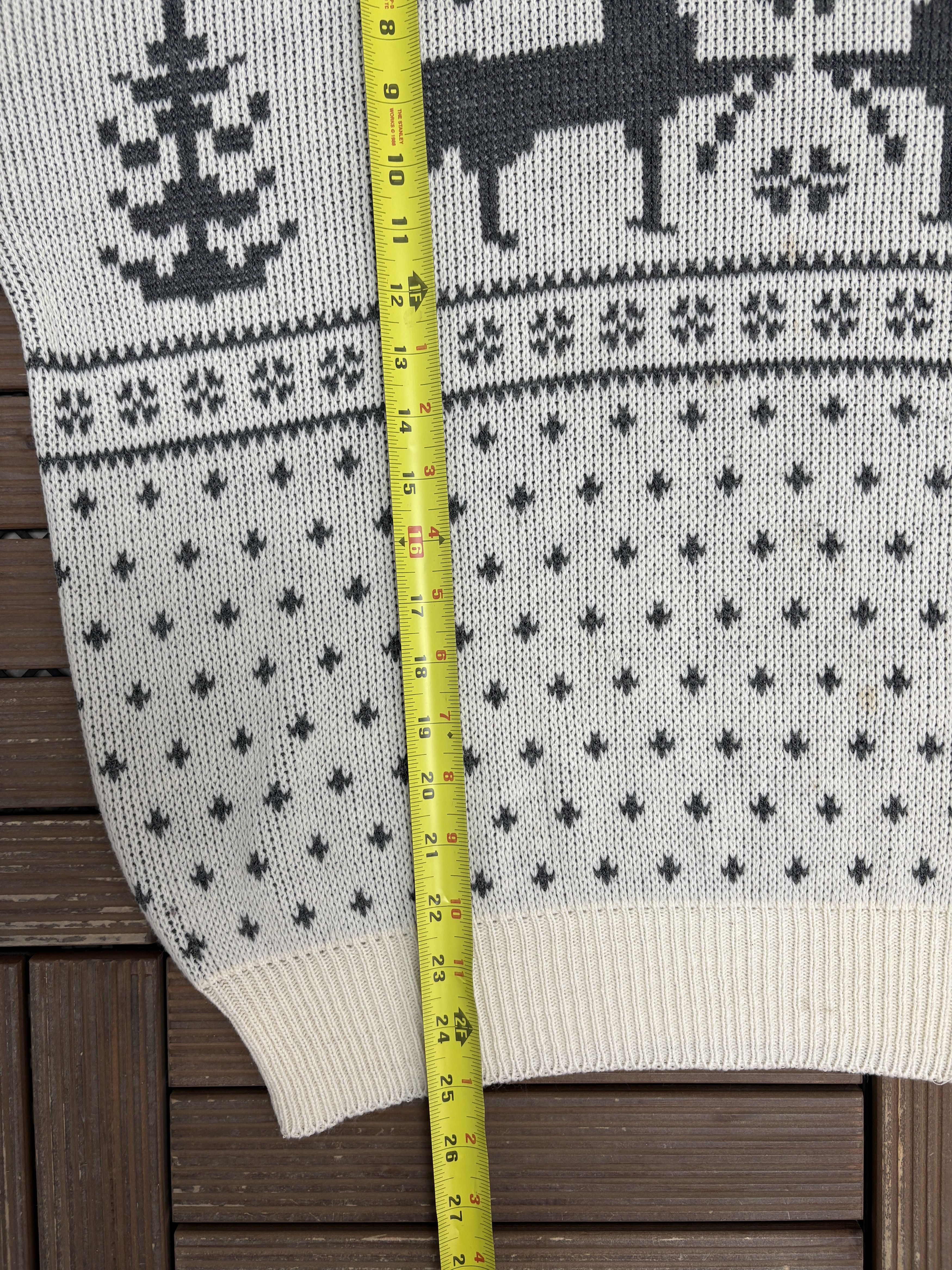 Sears × Vintage Sears Deer Knit Vintage White Sweater Crewneck Size US XL / EU 56 / 4 - 7 Thumbnail
