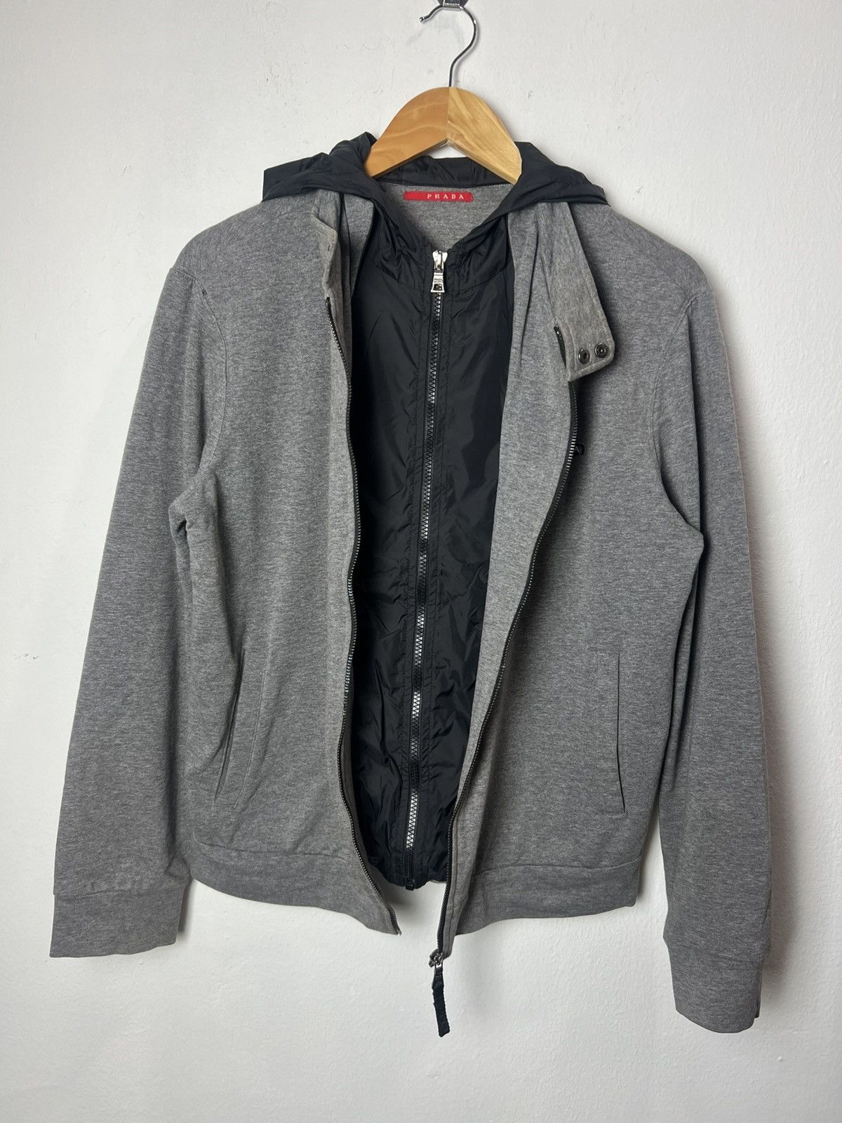 Prada Prada Technical Cotton Zip-Up Hoodie Size US XL / EU 56 / 4 - 14 Thumbnail
