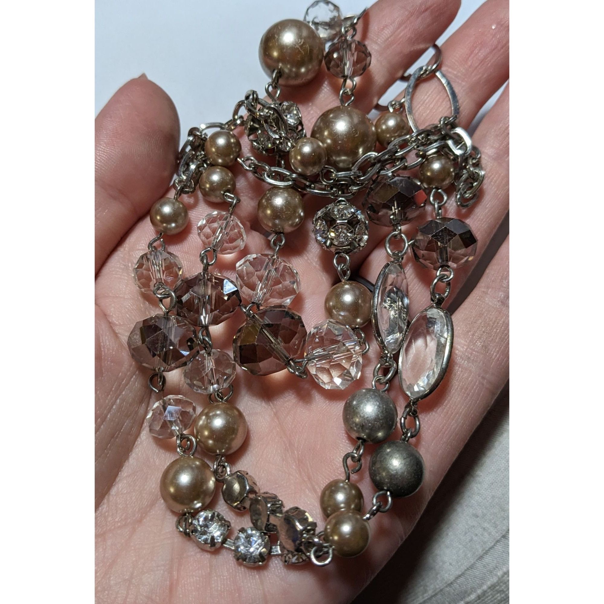 Other Glam Faceted Glass Pearl Beaded Necklace Size ONE SIZE - 8 Thumbnail