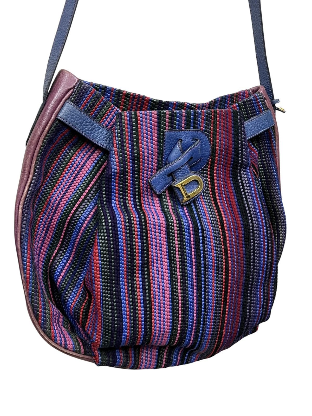 Delvaux RARE🔥Vintage Delvaux Woven Stripe Leather D Charm Bag Size ONE SIZE - 1 Thumbnail