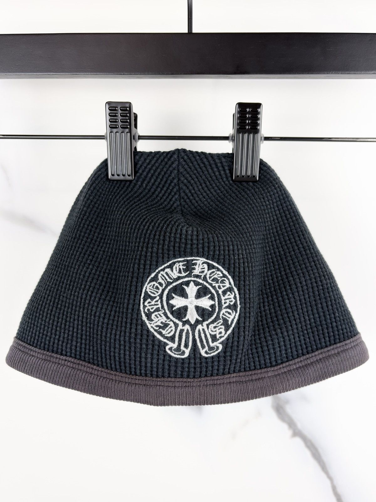 Chrome Hearts Chrome Hearts Vintage Thermal Waffle Horseshoe Beanie Hat Size ONE SIZE - 1 Thumbnail