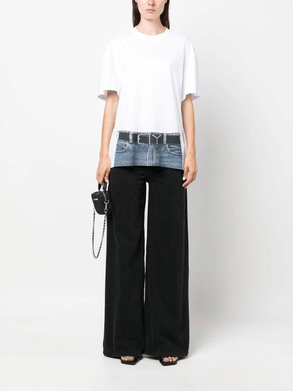 Jean Paul Gaultier × Y/Project White Trompe L'oeil Belt T-Shirt Size S / US 4 / IT 40 - 1 Thumbnail