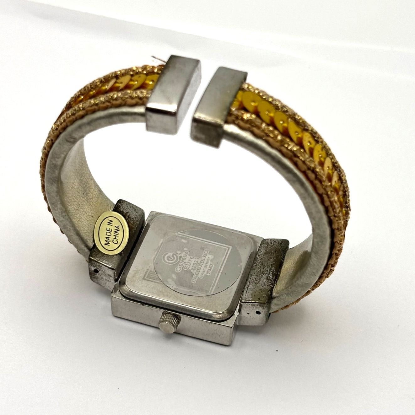 Geneva Retro Silver & Yellow Geneva Cuff Watch Size ONE SIZE - 4 Thumbnail