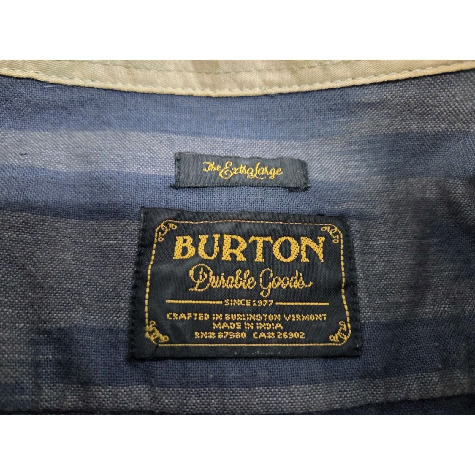 Burton Burton Durable Goods Mens Short Sleeve Button Up Shirt XL Striped Multicolor Cotton Woven Pocket Casual Travel Party/Cocktail Size US XL / EU 56 / 4 - 2 Thumbnail