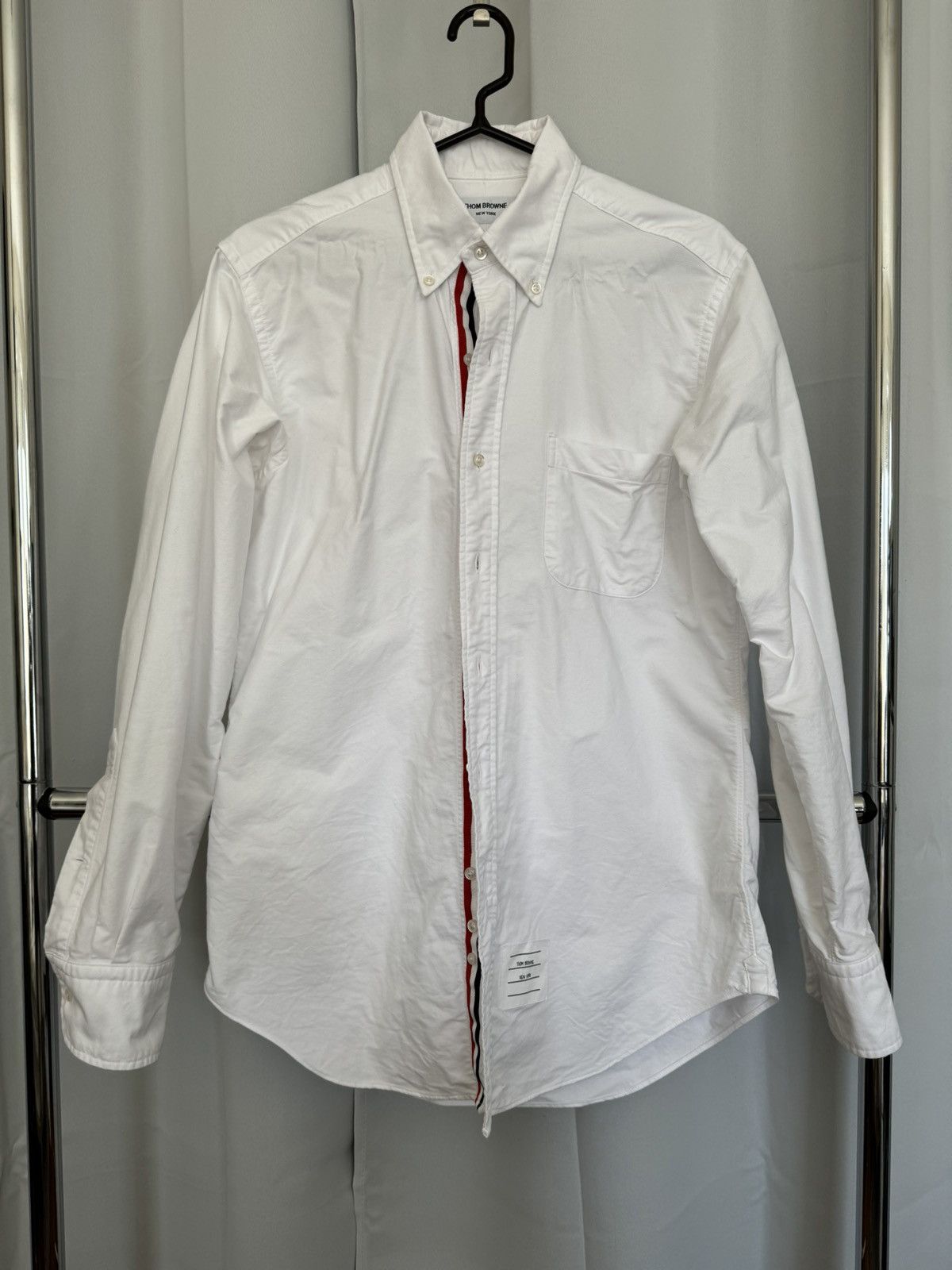 image of Thom Browne Oxford Shirt in White, Men's (Size Large)
