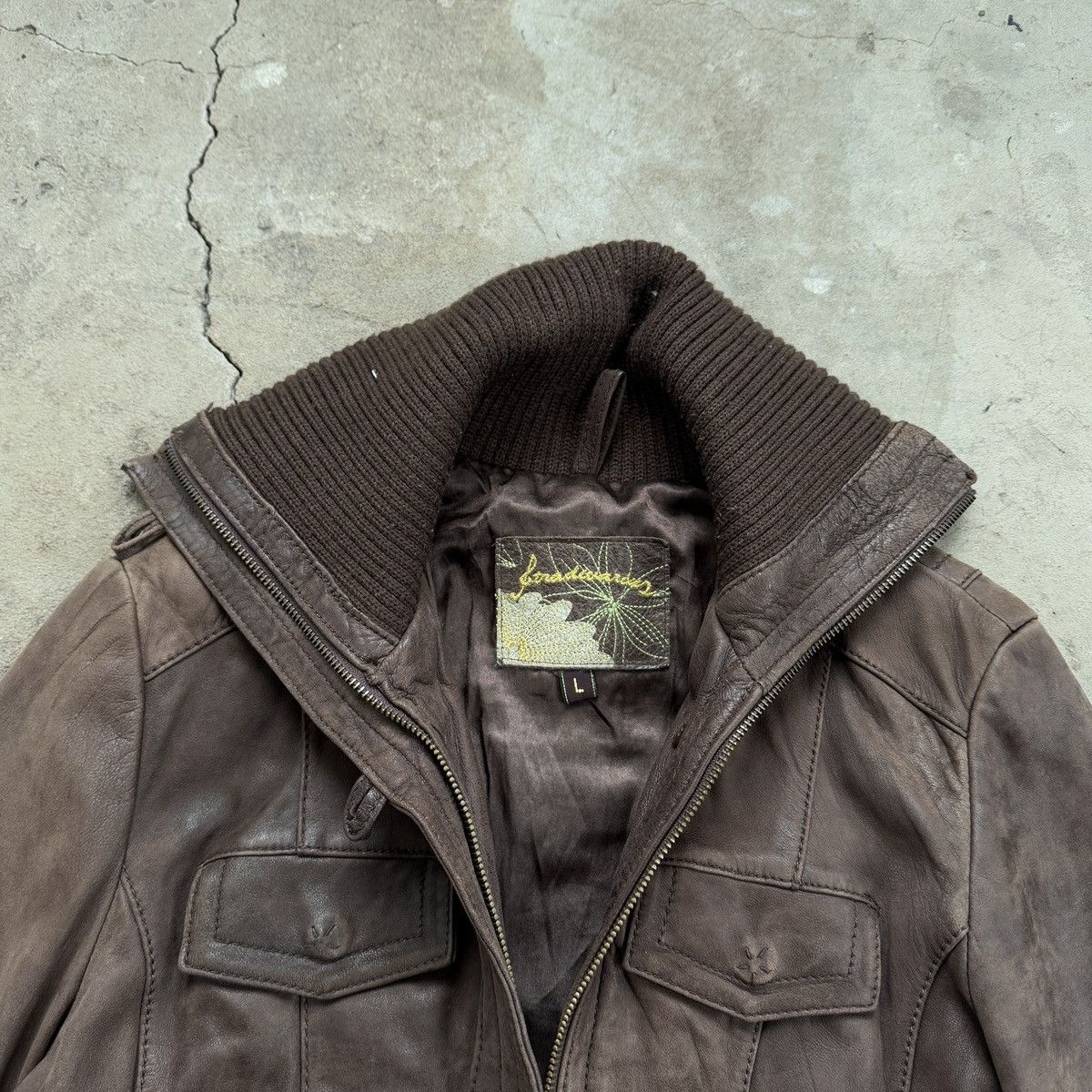 Vintage Vintage Avant Garde Leather BrownJacket Size M / US 6-8 / IT 42-44 - 3 Thumbnail