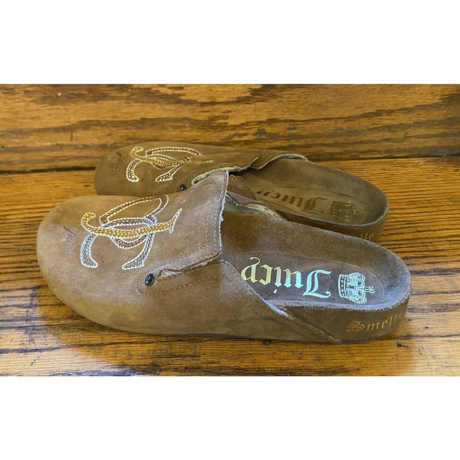 Juicy Couture Womens Juicy Couture 6.5-7 Suede Shearling Shoes Slip On Size US 6.5 / IT 36.5 - 1 Thumbnail