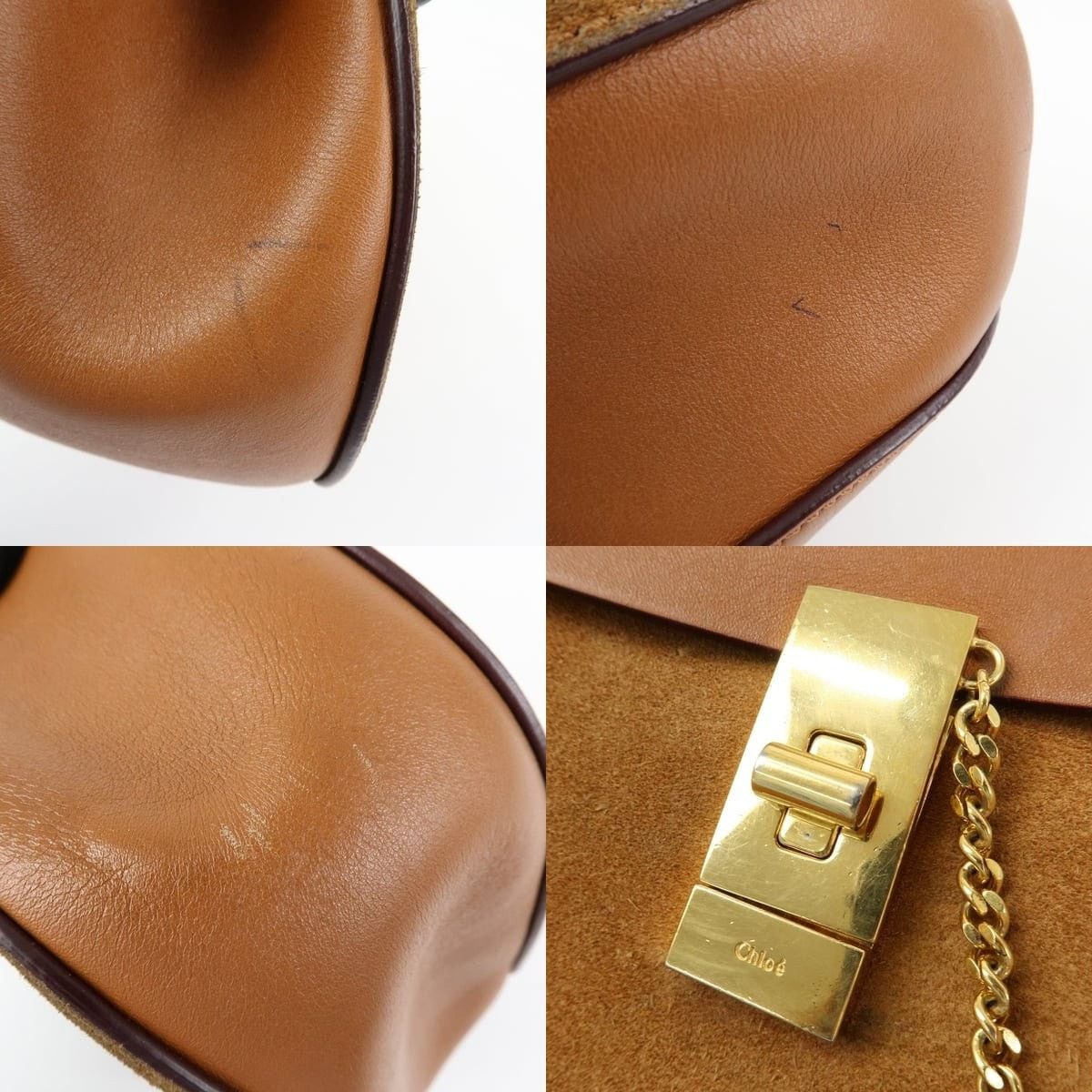 Chloe Chloe Drew Leather & Suede Shoulder Bag Tan Size ONE SIZE - 6 Thumbnail