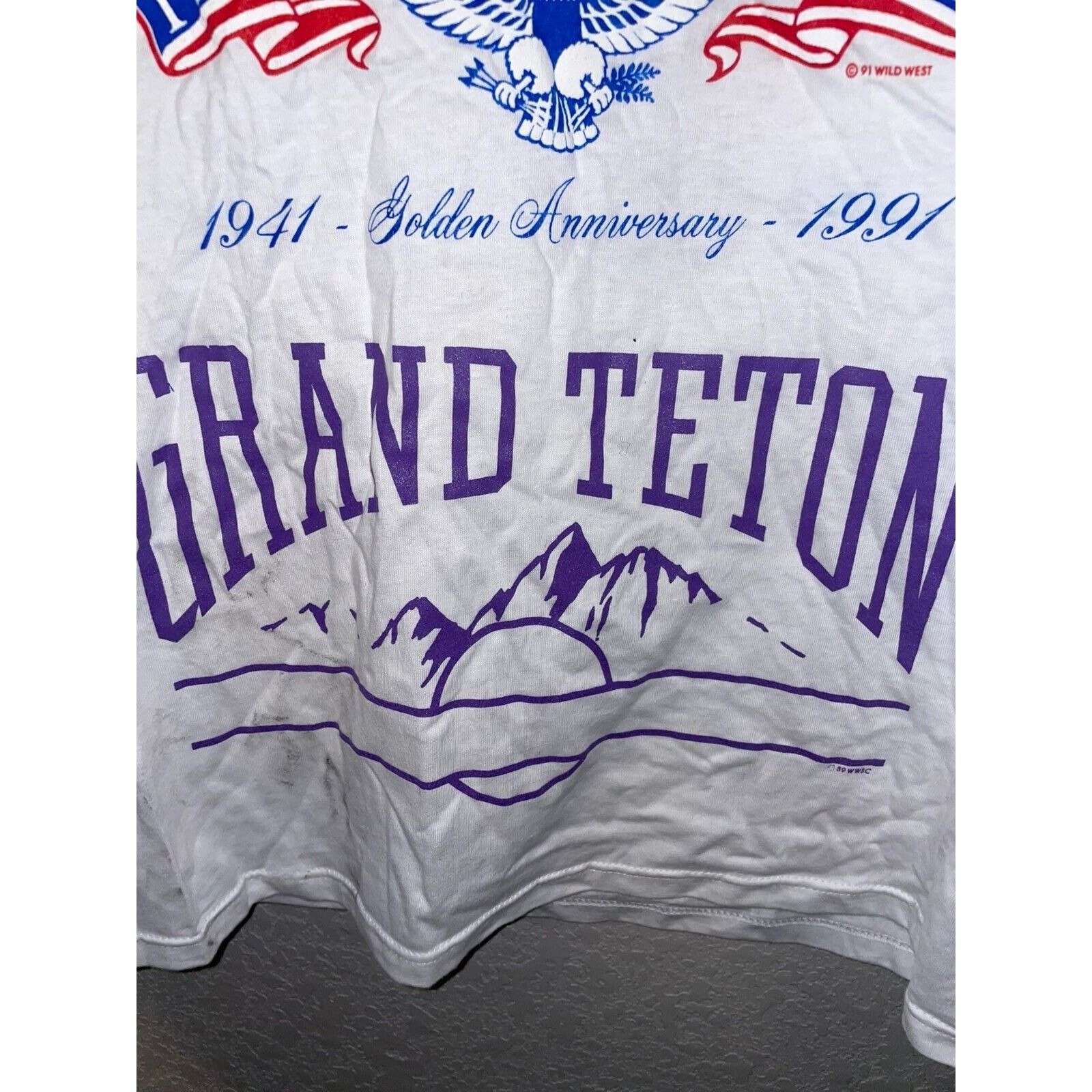Jerzees 90s Test print Mount Rushmore Grand Teton Highlands Shirt M Size US M / EU 48-50 / 2 - 4 Thumbnail