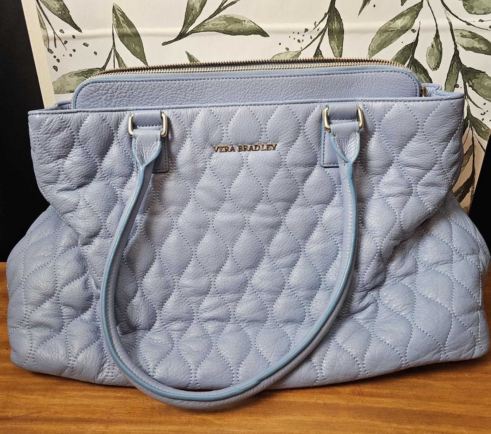 Other Vera Bradley Purse Blue Womens Large Leather Quilted Size ONE SIZE - 1 Thumbnail