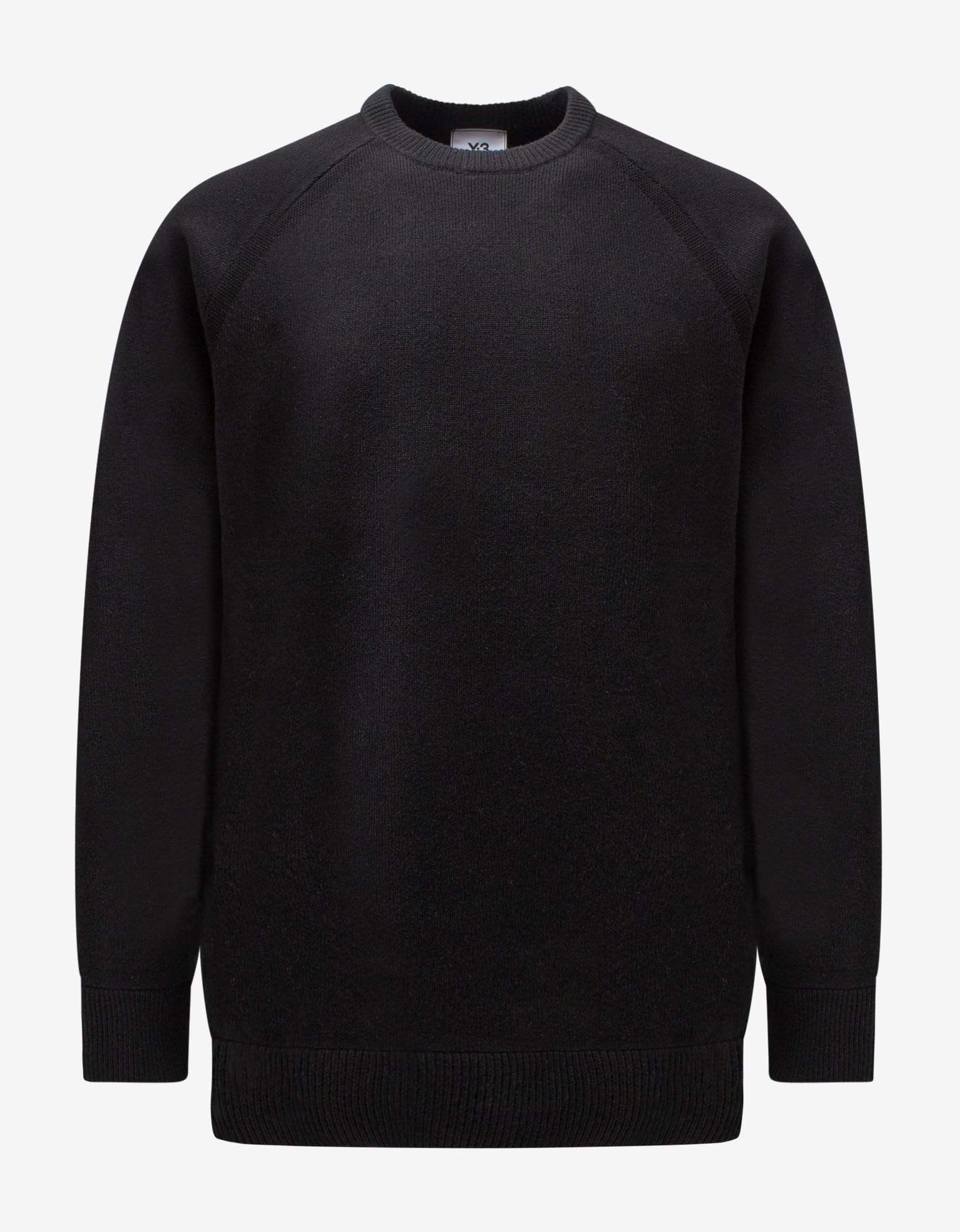 image of Y 3 Black Classic Logo Sweater, Men's (Size Medium)