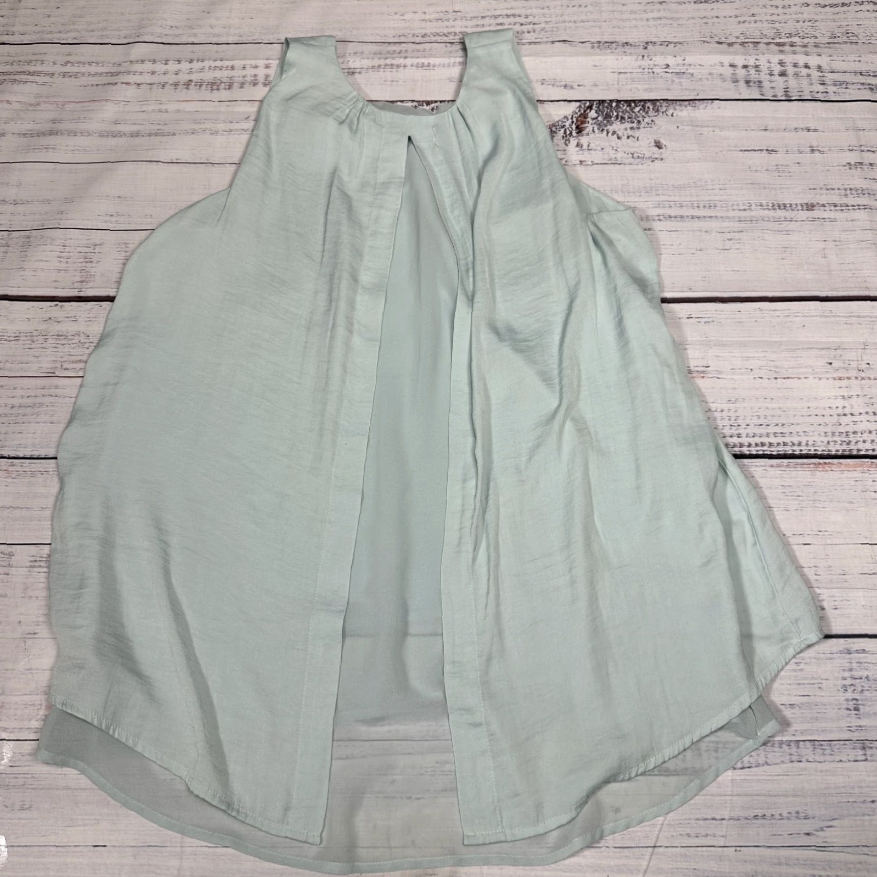 Vintage WHO WHAT WEAR Green Layered Sheer Top Shirt Blouse Sleeveless Lightweight M Women XS? (Wait) Size M / US 6-8 / IT 42-44 - 3 Thumbnail