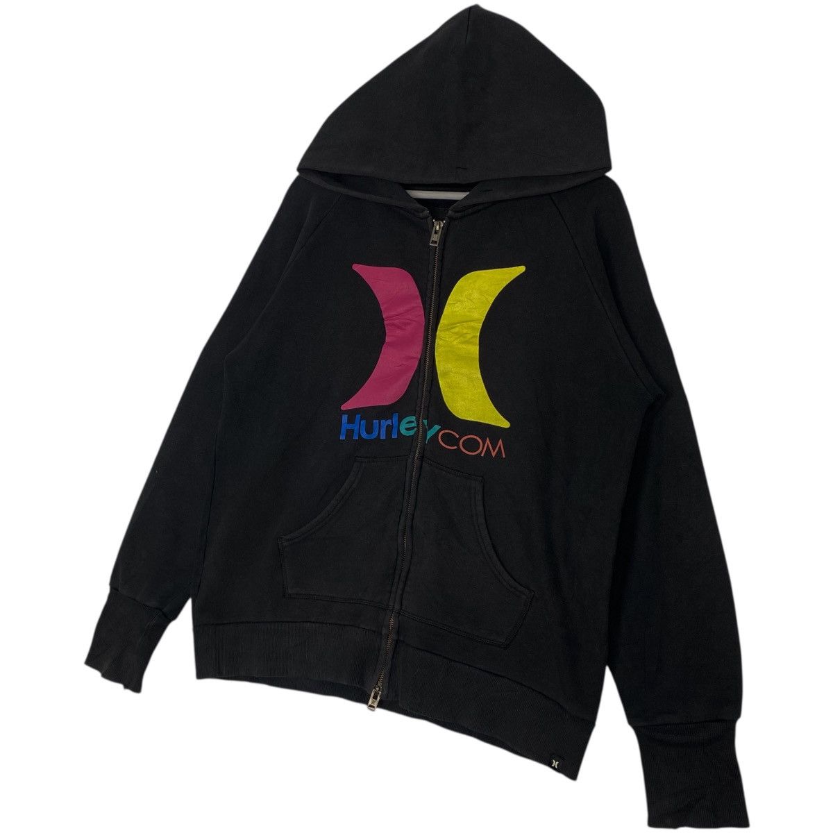 Vintage Vintage Hurley Men’s Hoodie Big Printed Black Pullover SizeM Size US M / EU 48-50 / 2 - 2 Thumbnail