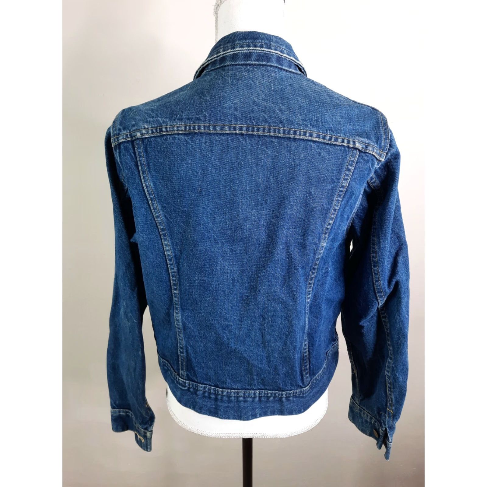Lee VINTAGE Lee Denim Trucker Jacket Coat Womens Medium Distressed USA Blue Jean Jacket Size 32" / US 10 / IT 46 - 6 Thumbnail
