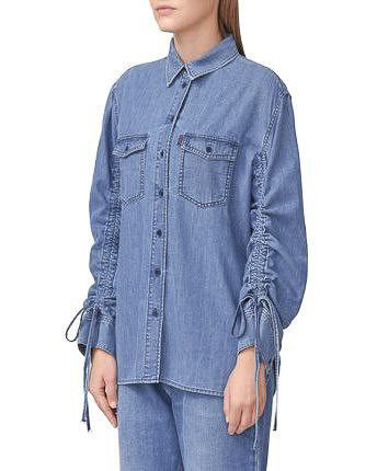 Kenzo KENZO / Denim Shirt with Ribbon Details Size XS / US 0-2 / IT 36-38 - 3 Thumbnail