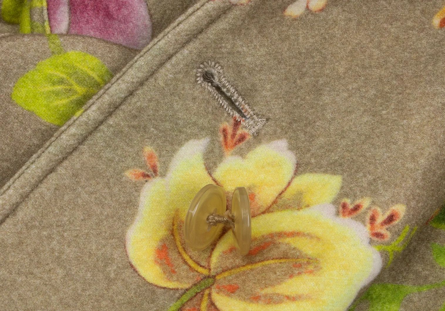 Jean Paul Gaultier Wool Floral Print Reversible Jacket in Khaki Multi Size US M / EU 48-50 / 2 - 12 Thumbnail